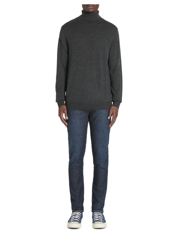 Celio Тъмно сив мъжки основен пуловер с ролетка Celio Menos