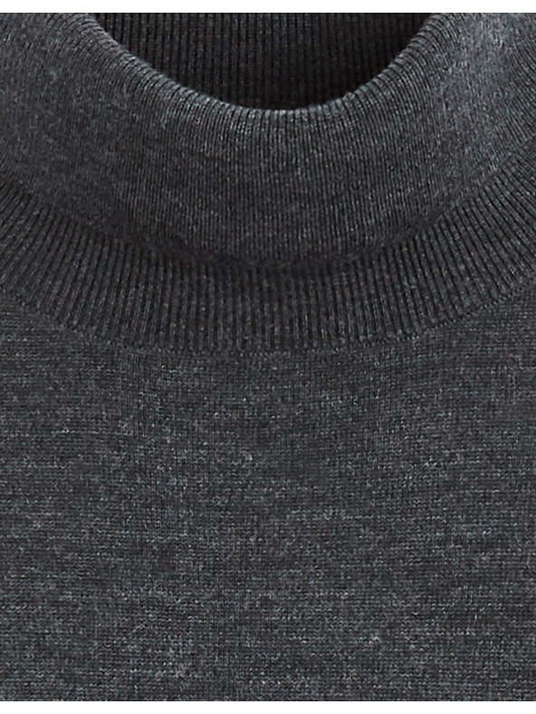 Celio Тъмно сив мъжки основен пуловер с ролетка Celio Menos