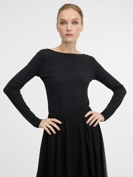 Orsay Черна дамска тениска с дълъг ръкав ORSAY