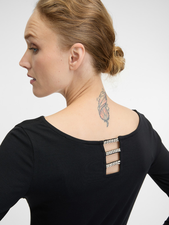 Orsay Черна дамска тениска с дълъг ръкав ORSAY