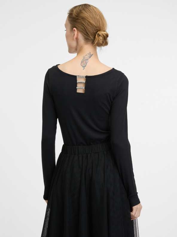 Orsay Черна дамска тениска с дълъг ръкав ORSAY