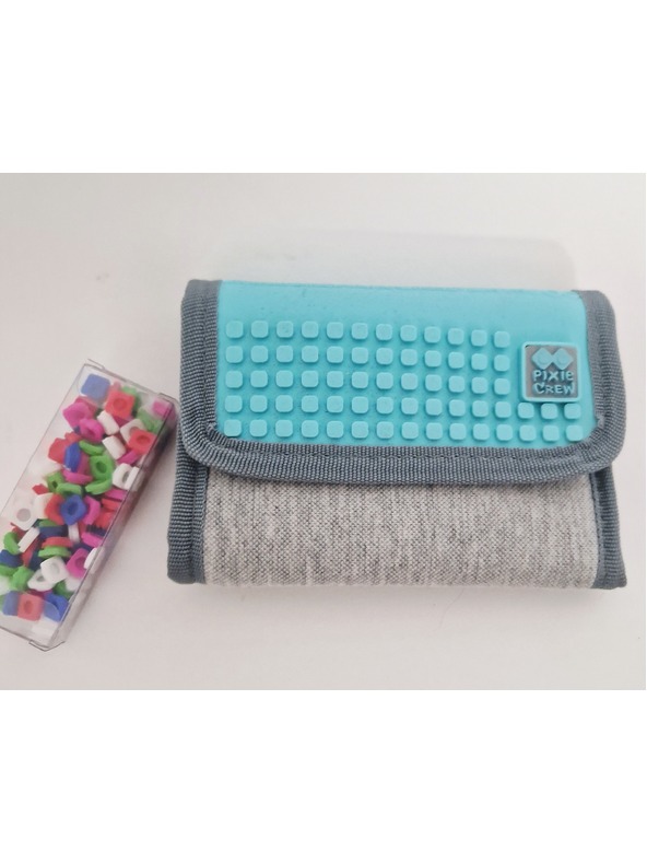 PIXIE CREW PIXIE CREW креативен портфейл сив/тюркоазен