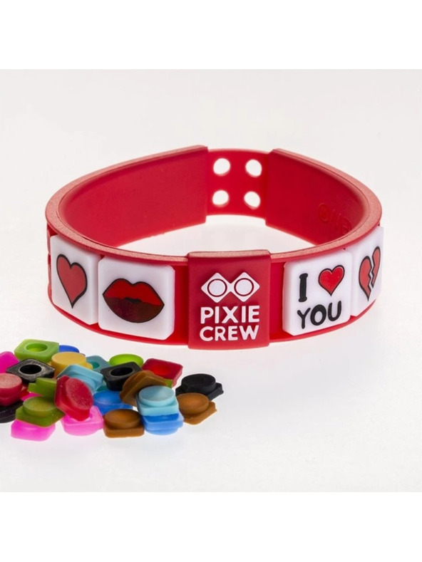 PIXIE CREW PIXIE CREW романтична пиксел гривна на любовта червена