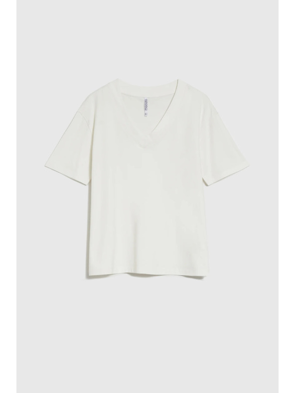 Moodo Бял топ с V-образно деколте Moodo