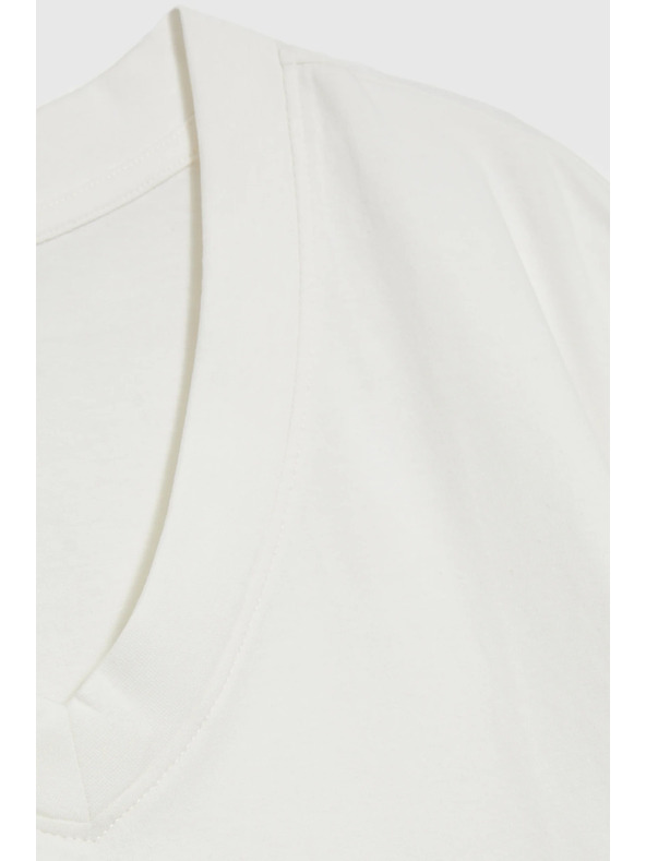 Moodo Бял топ с V-образно деколте Moodo