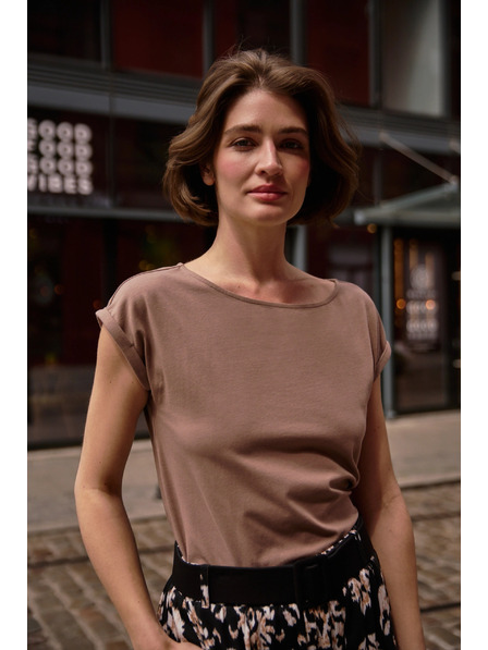 Moodo Светлокафяв топ Moodo