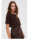 Moodo Тъмнокафяв топ Moodo