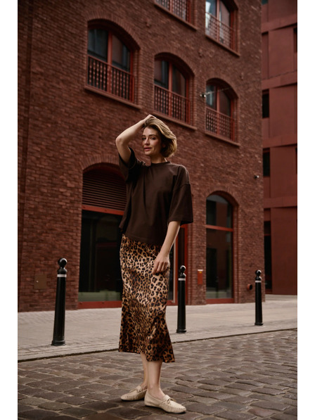 Moodo Кафяв свободен топ Moodo