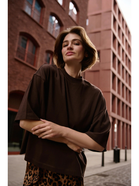 Moodo Кафяв свободен топ Moodo