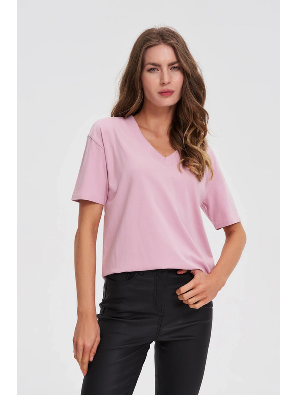 Moodo Розов топ с V-образно деколте Moodo