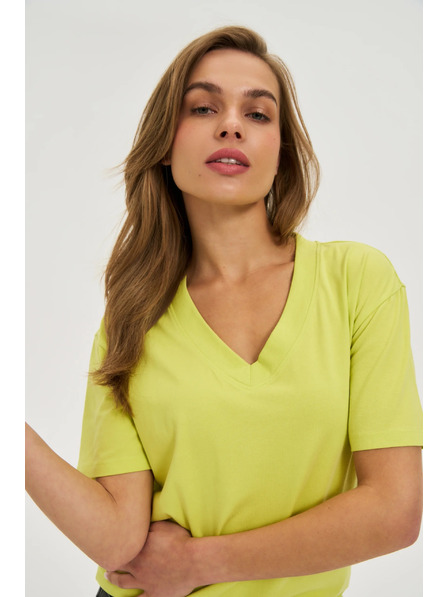 Moodo Жълт топ с V-образно деколте Moodo