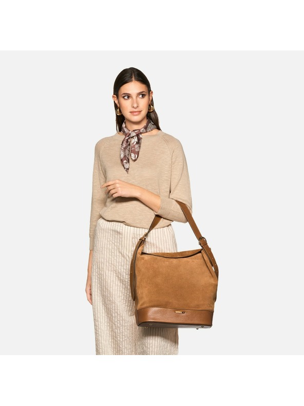 Geox Светлокафява дамска чанта Geox Alnoire