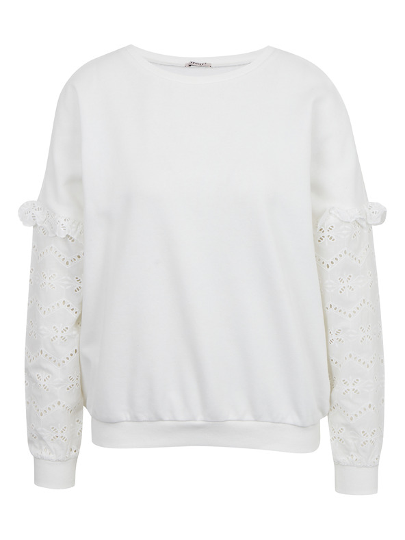 Orsay Бял дамски пуловер с декоративни ръкави ORSAY