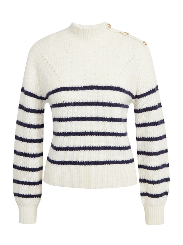 Orsay Кремав дамски пуловер на райе ORSAY