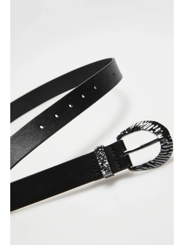 Moodo Колан с катарама в сребрист цвят Moodo