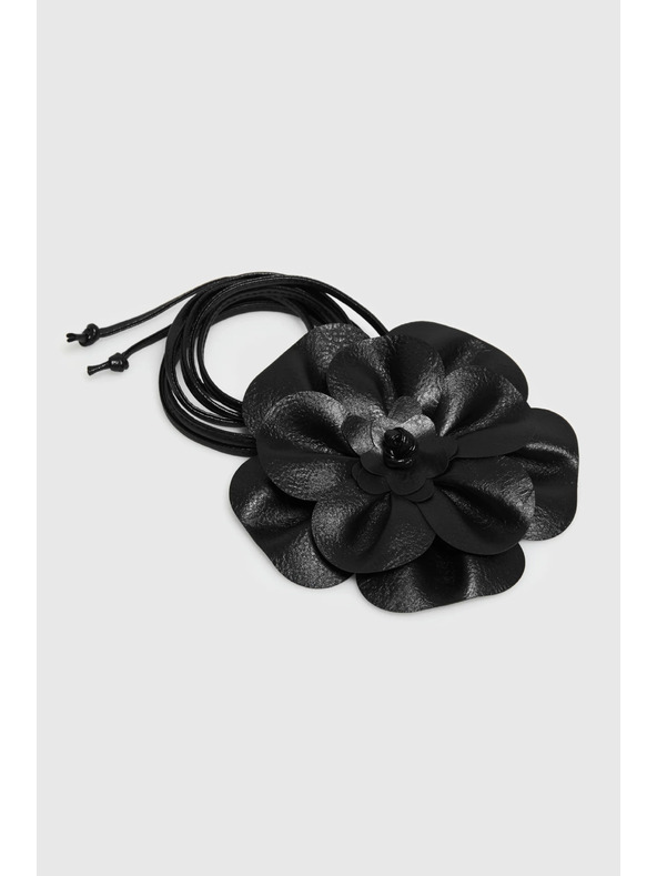 Moodo Вързан колан с цвете черен Moodo