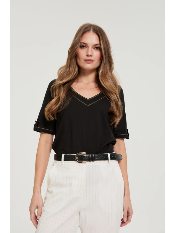 Moodo Колан с декоративна катарама черен Moodo