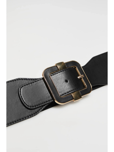 Moodo Черен широк колан с декоративна катарама Moodo