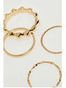 Moodo Комплект фини пръстени в златист цвят Moodo
