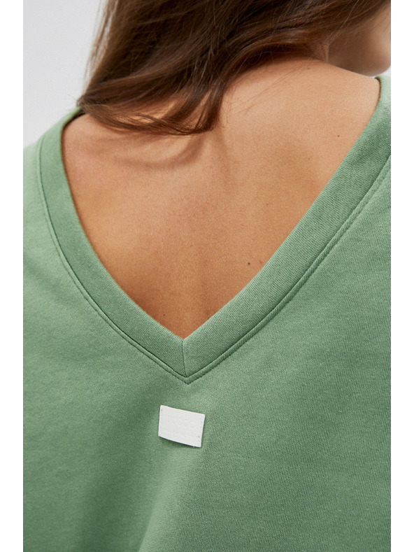 Moodo Блуза с деколте отзад маслинена Moodo