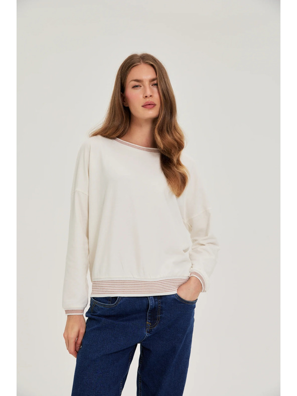 Moodo Памучна суитшърт бежова Moodo