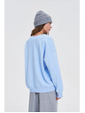 Moodo Блуза с V-образно деколте светлосиня Moodo
