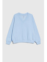 Moodo Блуза с V-образно деколте светлосиня Moodo