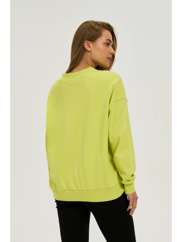 Moodo Блуза с V-образно деколте в лимонено зелено Moodo