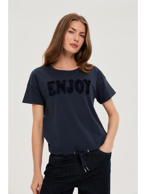 Moodo Суитшърт с къси ръкави тъмносин Moodo