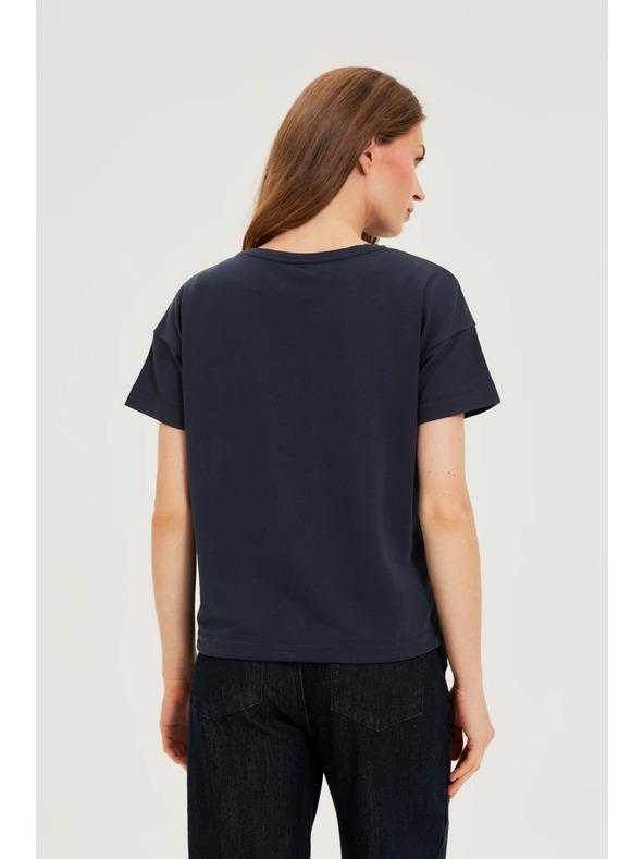 Moodo Суитшърт с къси ръкави тъмносин Moodo