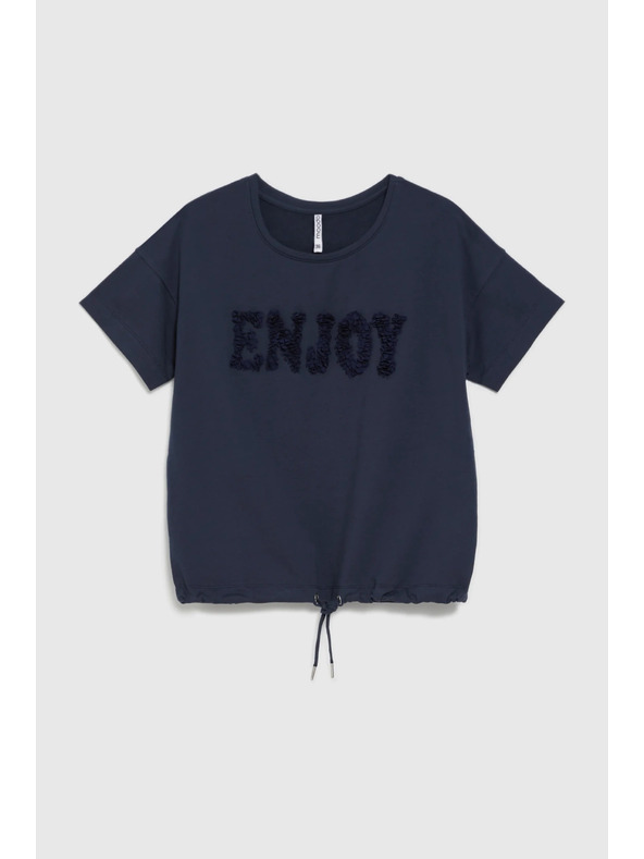 Moodo Суитшърт с къси ръкави тъмносин Moodo