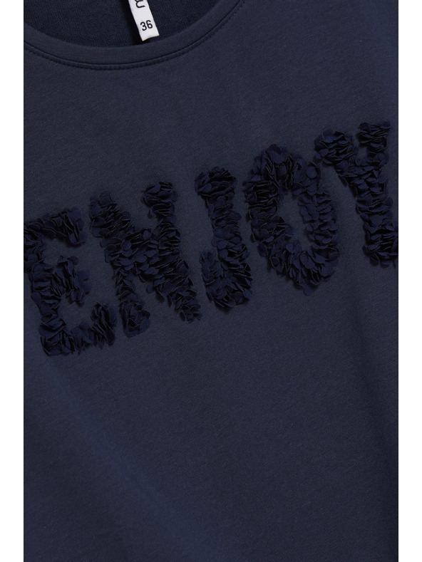 Moodo Суитшърт с къси ръкави тъмносин Moodo