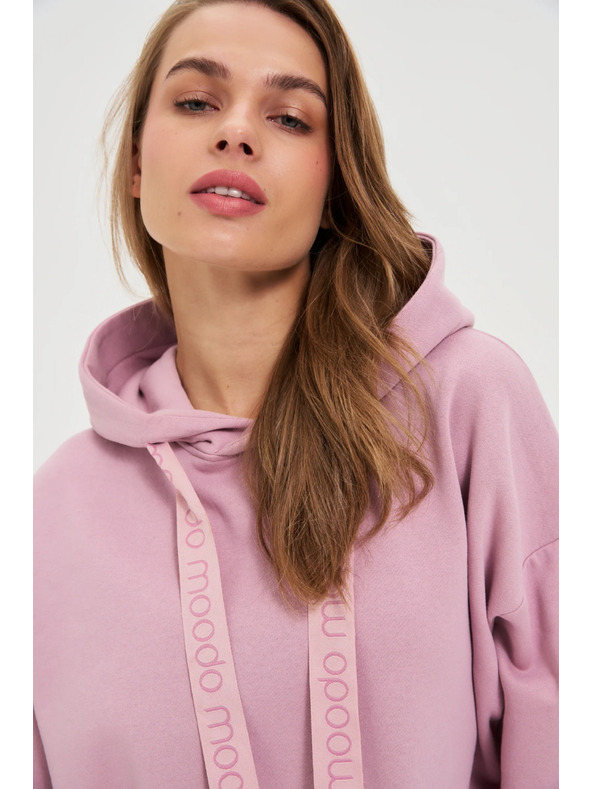 Moodo Суитшърт с качулка розова Moodo