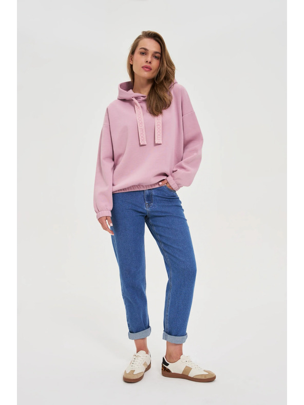 Moodo Суитшърт с качулка розова Moodo