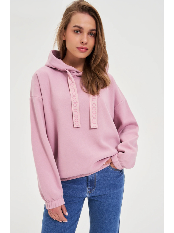 Moodo Суитшърт с качулка розова Moodo