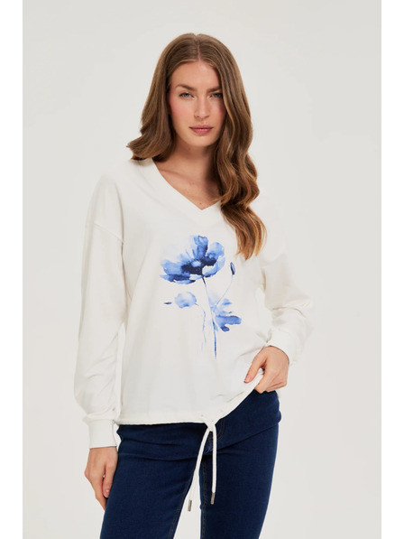 Moodo Sweater with Print White Moodo