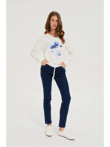 Moodo Sweater with Print White Moodo