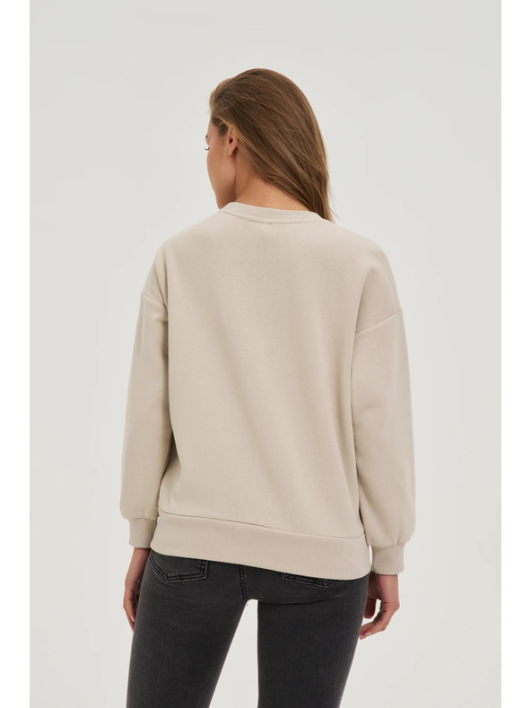 Moodo Блуза с апликация бежова Moodo