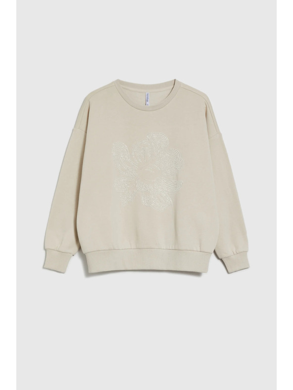 Moodo Блуза с апликация бежова Moodo