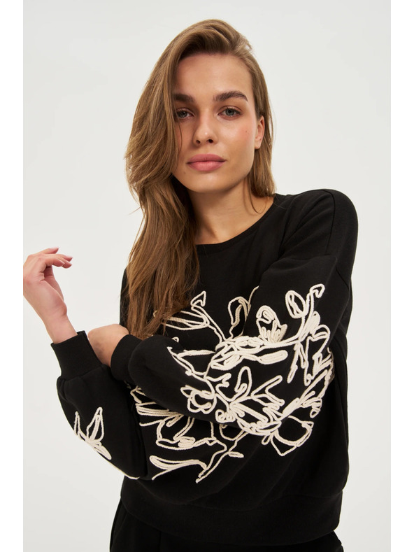 Moodo Блуза с апликация черна Moodo