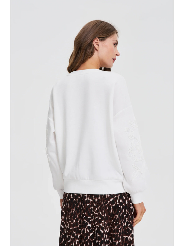 Moodo Блуза с апликация бяла Moodo