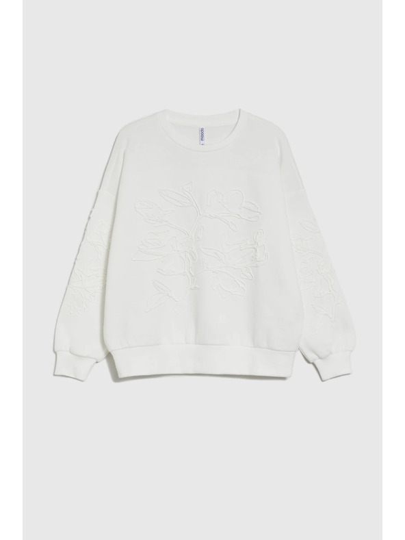 Moodo Блуза с апликация бяла Moodo