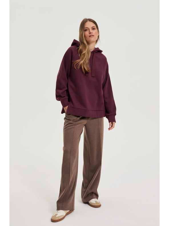 Moodo Суитшърт с качулка бордо Moodo