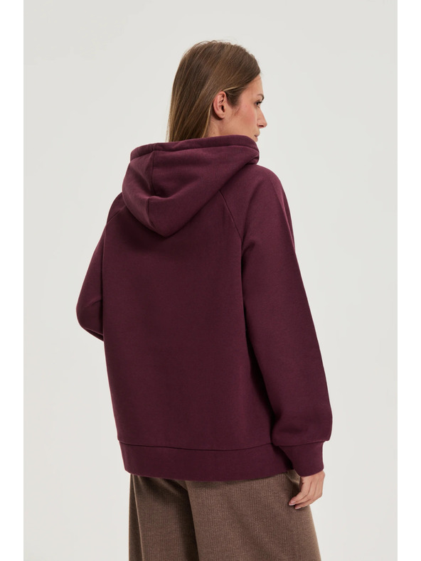 Moodo Суитшърт с качулка бордо Moodo