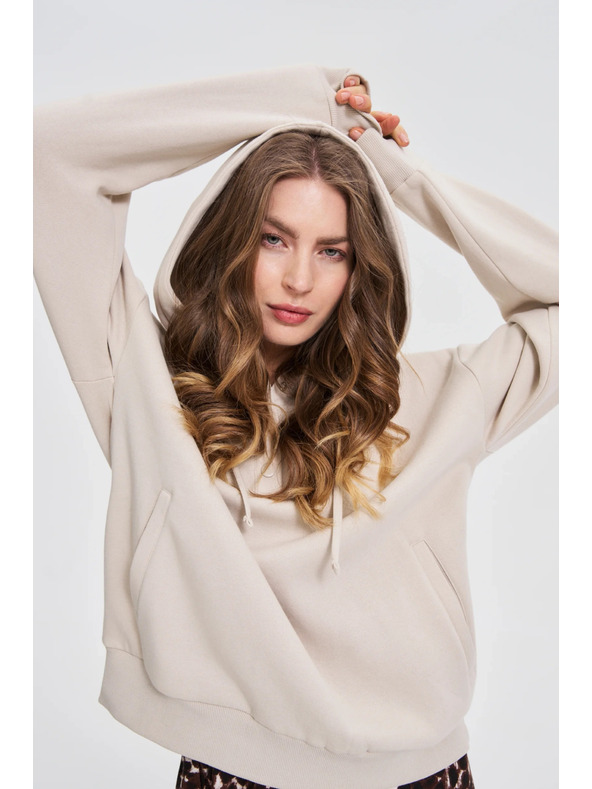 Moodo Суитшърт с качулка бежова Moodo