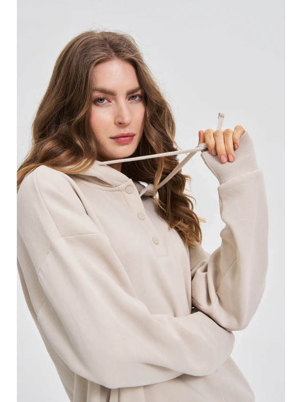 Moodo Суитшърт с качулка бежова Moodo