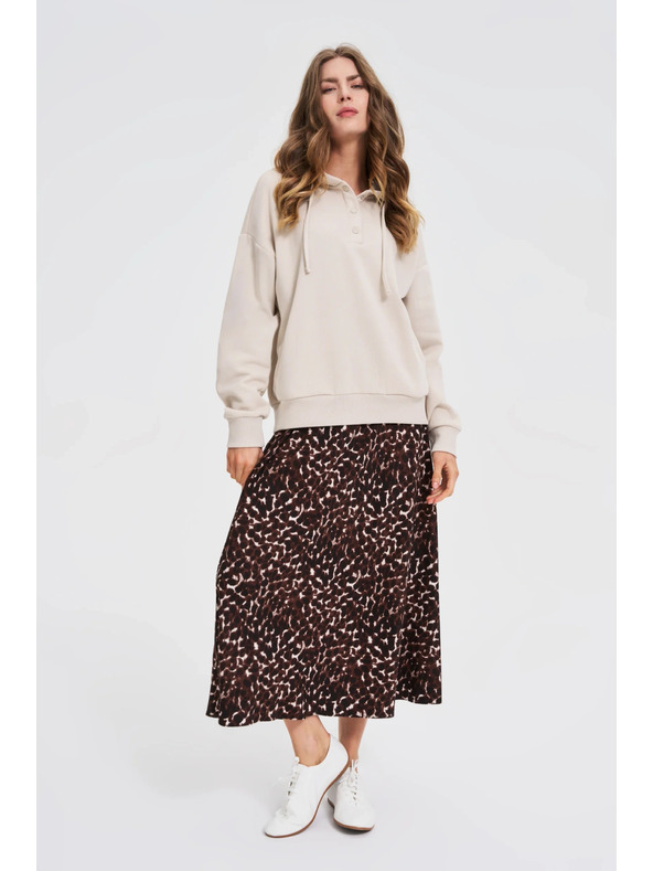 Moodo Суитшърт с качулка бежова Moodo