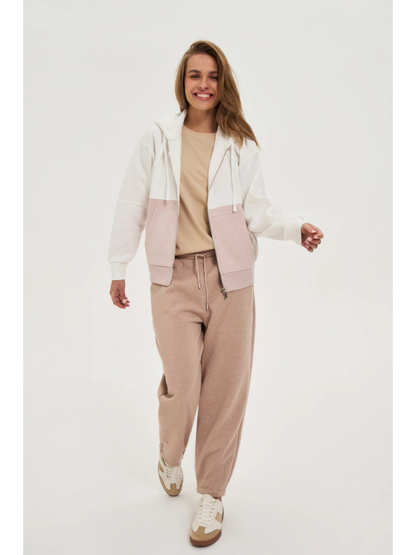 Moodo Суитшърт с цип бежова Moodo