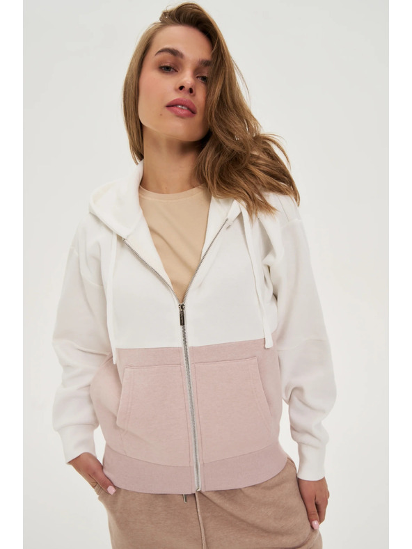 Moodo Суитшърт с цип бежова Moodo