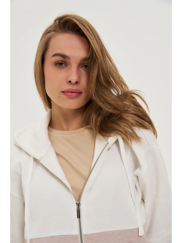 Moodo Суитшърт с цип бежова Moodo